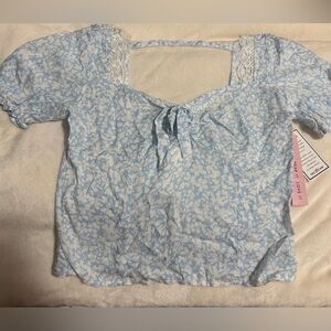 Floral Lace Trim Top